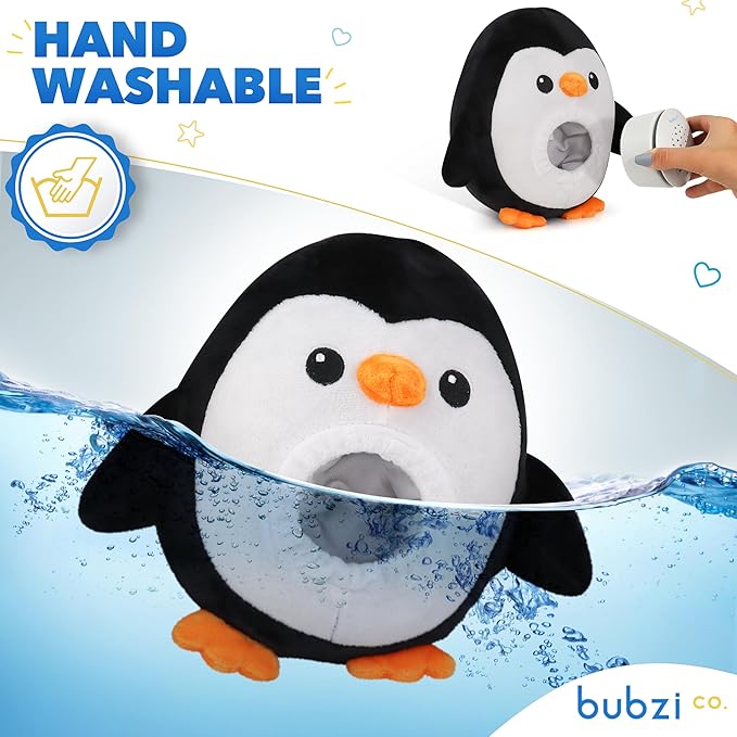 Bubzi Co Sound Machine & Shusher, Portable Penguin Soother & Night Light Projector, White Noise Sleep Aid for Infants & Toddlers