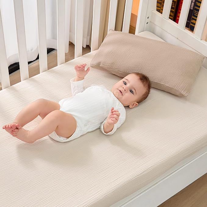 JELLYMONI 4 Pack Muslin Toddler Pillowcase for 13x18 Pillow, 100% Cotton Baby Pillow Case Cover for Bed, Toddler Cot and Travel, Soft & Breathable Baby Kids Envelope Pillowcase, No Pillow