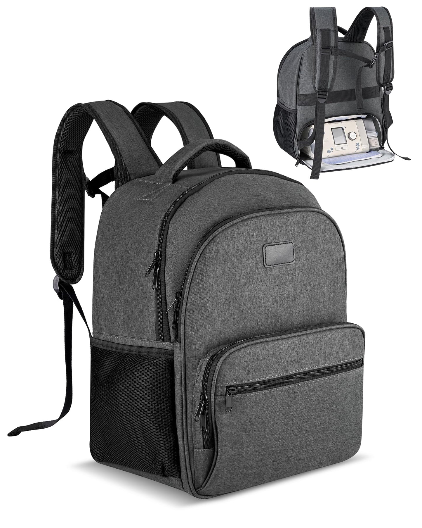 Hautton CPAP Backpack, Travel Carrying Bag Compatible with ResMed AirSense 9/10/11, Philips System One Large Capacity Portable Carry On Case for CPAP Machine Accessories