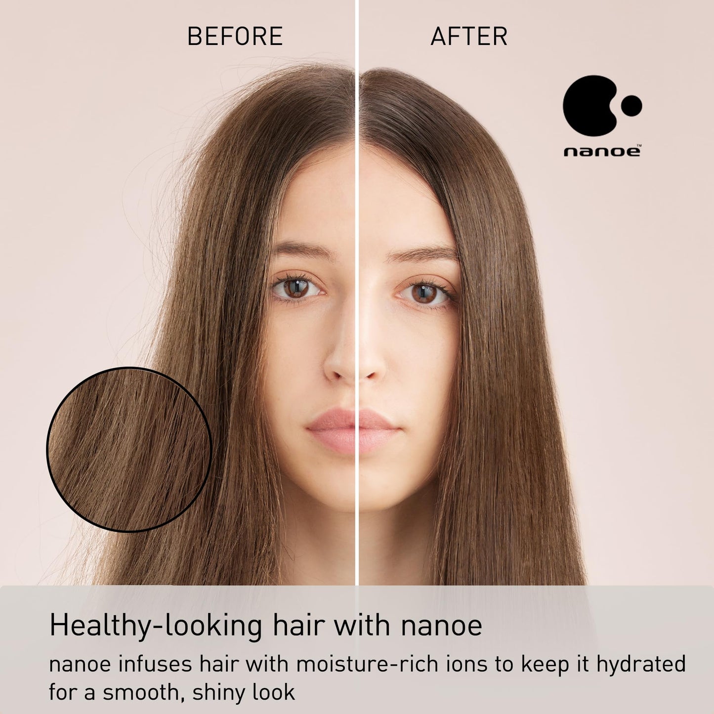 Panasonic Nanoe Salon Hair Dryer with Quick-Dry Oscillating Nozzle, Diffuser Attachment for Curly, Wavy Hair, 3-Speed Heat Setti