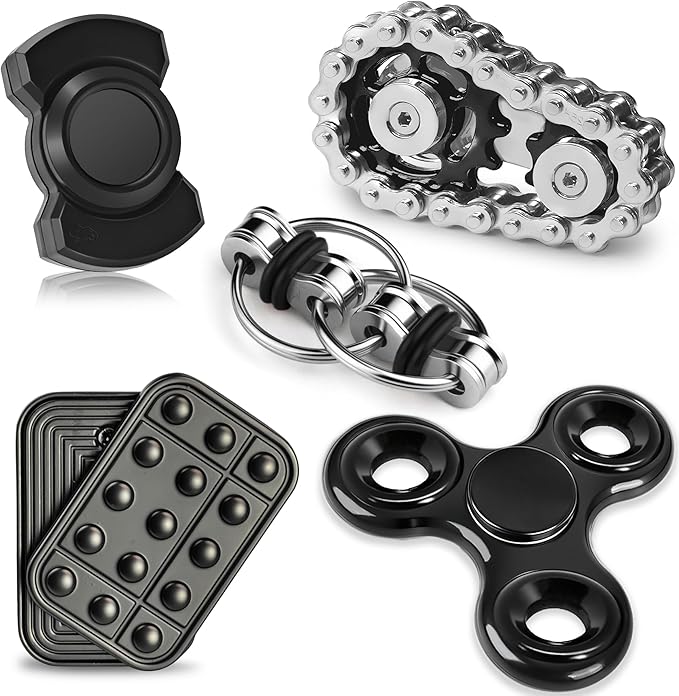 Valentines Day Gifts for Him 5 Pcs Fidget Toys Adults & Teen Metal Fidgets Spinner Magnetic Slider Cool Gadgets Office Des...