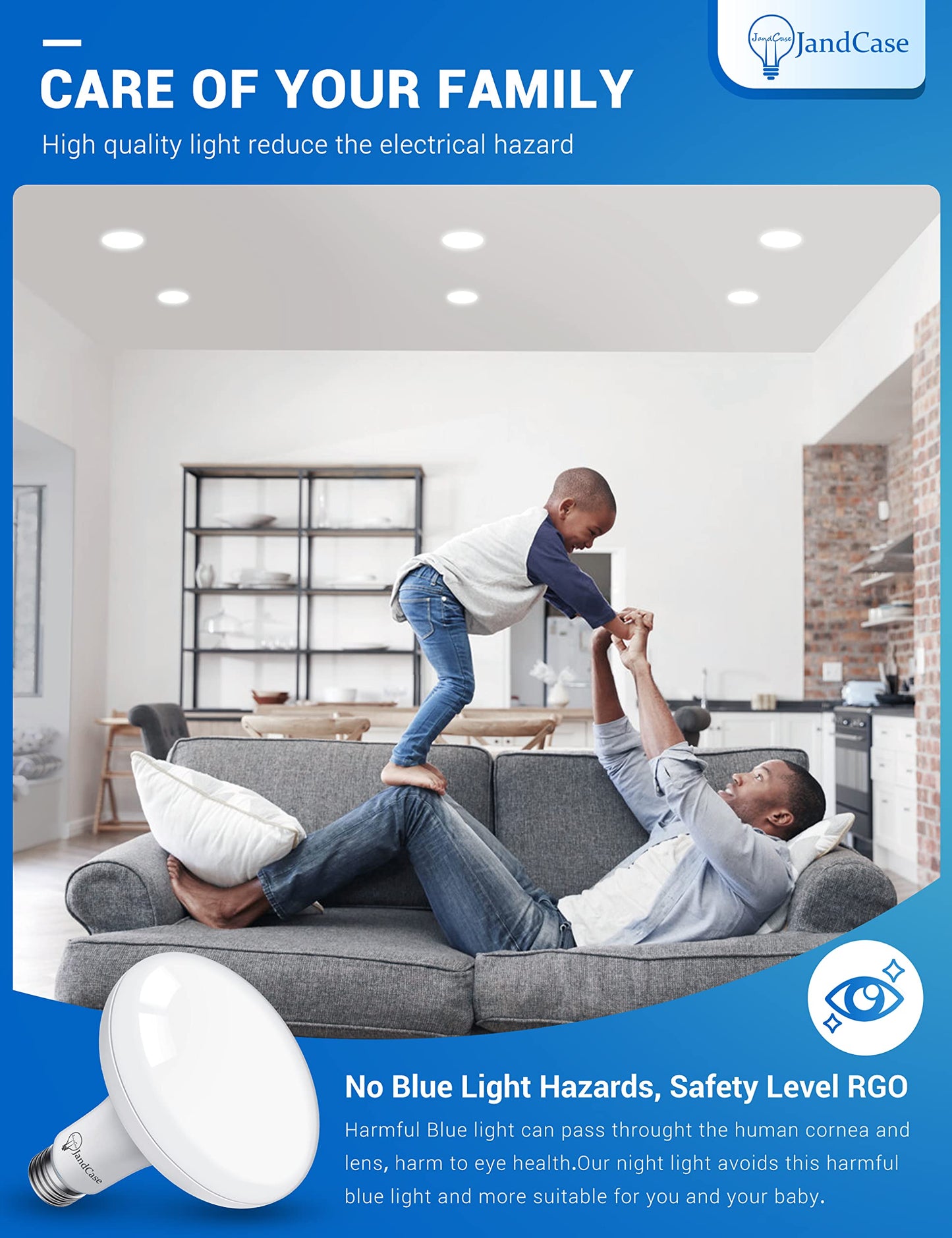 Jandcase Br30 Led Flood Light Bulbs, Dimmable 11W (65W Equivalent), 5000K Daylight White, E26 Base, 6 Pack, Ul & Energy