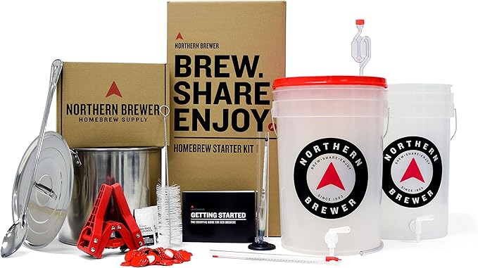 Northern Brewer - Brew. Share. Enjoy. HomeBrewing Starter Set, Equipment and Recipe for 5 Gallon Batches (Chinook IPA with Testing Equipment)