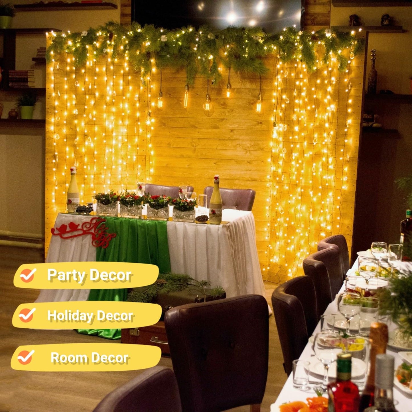 JMEXSUSS 800 LED String Lights, Warm White, Copper Material, 8 Modes, Plug-in for Indoor/Outdoor Decoration