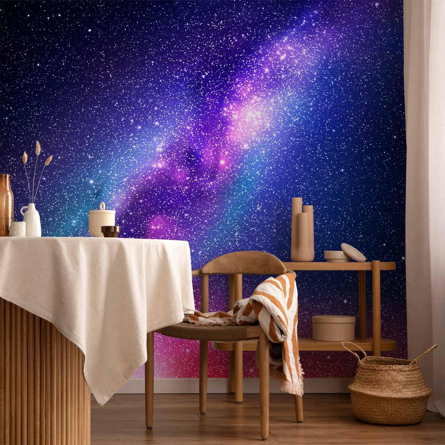 artgeist Wall Mural Galaxy 98x69 in - XXL Non-Woven Wallpaper Fleece Wall Decor Photo Print Picture Image Abstract Space Sky Star Cloud Violet f-C-0487-a-a