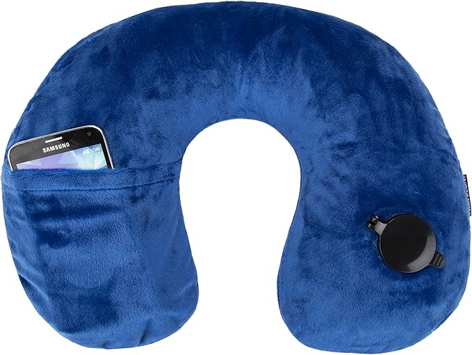 Travelon Deluxe Pillow, Cobalt, ﻿INFLATED 15 x 5 x 4 DEFLATED 17.25 x 5.25