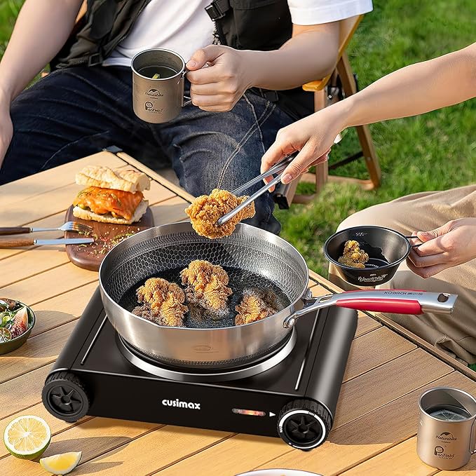 CUSIMAX Hot Plate,1500W Electric Portable Cast Iron Stove with Temperature Controls,Hot Plates for Cooking,Compatible for All Cookwares,Concealed Handle,Easy to Clean