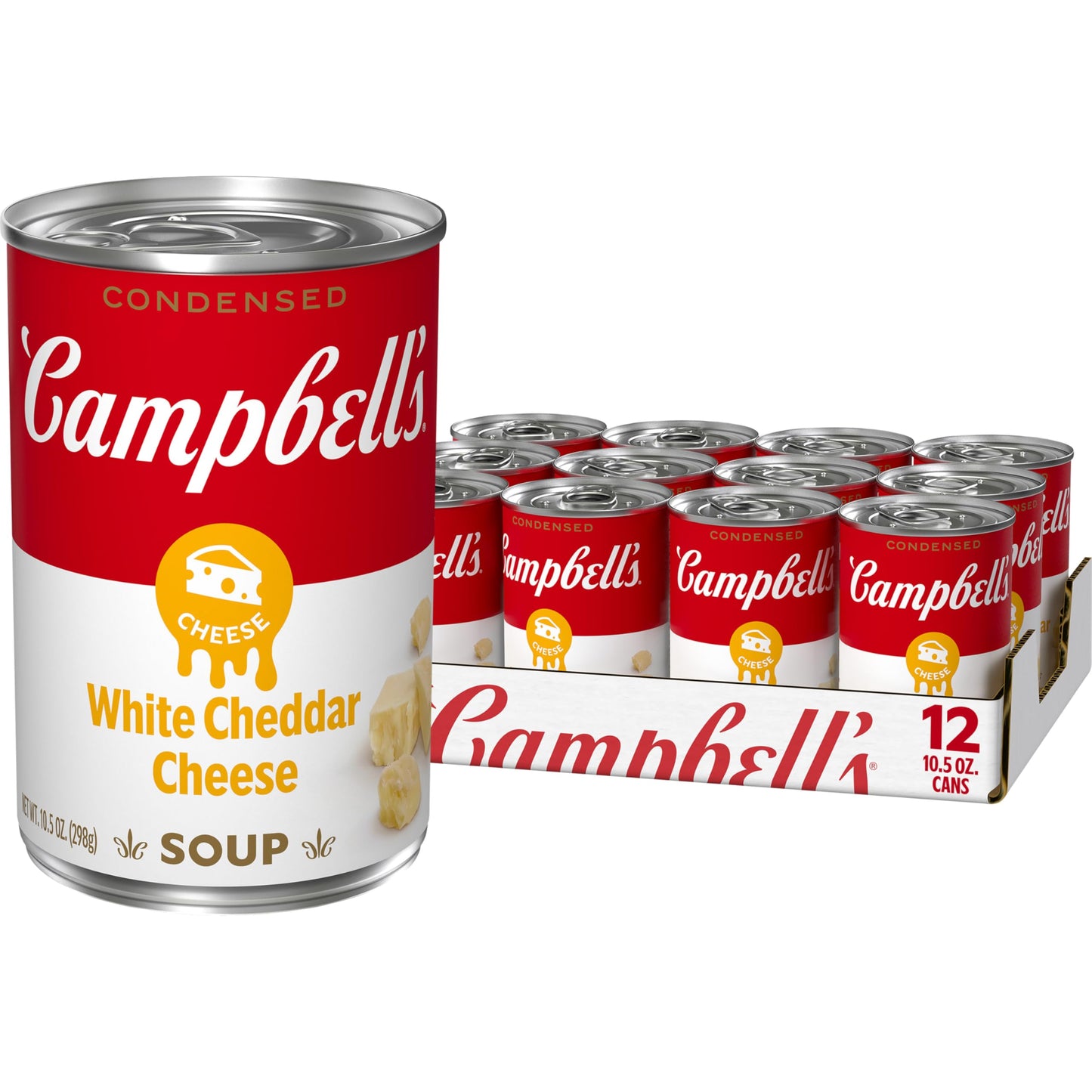 Campbells Condensed White Cheddar Cheese Soup, 10.5 oz Can (Pack of 12)