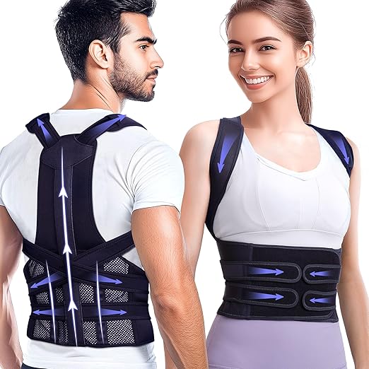 Kepwaa Posture Corrector for Women and Men, Full Back Brace Support, FSA&HSA Eligible, Adjustable Shoulder Straightener fo...