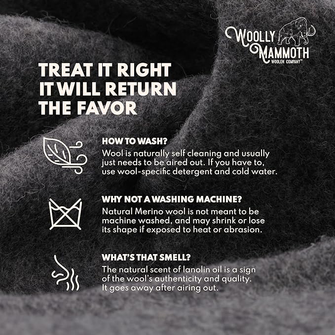 Woolly Mammoth Woolen Company Merino Wool Camping Blanket - 66 × 90 in, Red/White & Blue Plaid - 80% Merino Wool Heavyweight Outdoor Throw Blanket - Insulating for Picnic & Travel