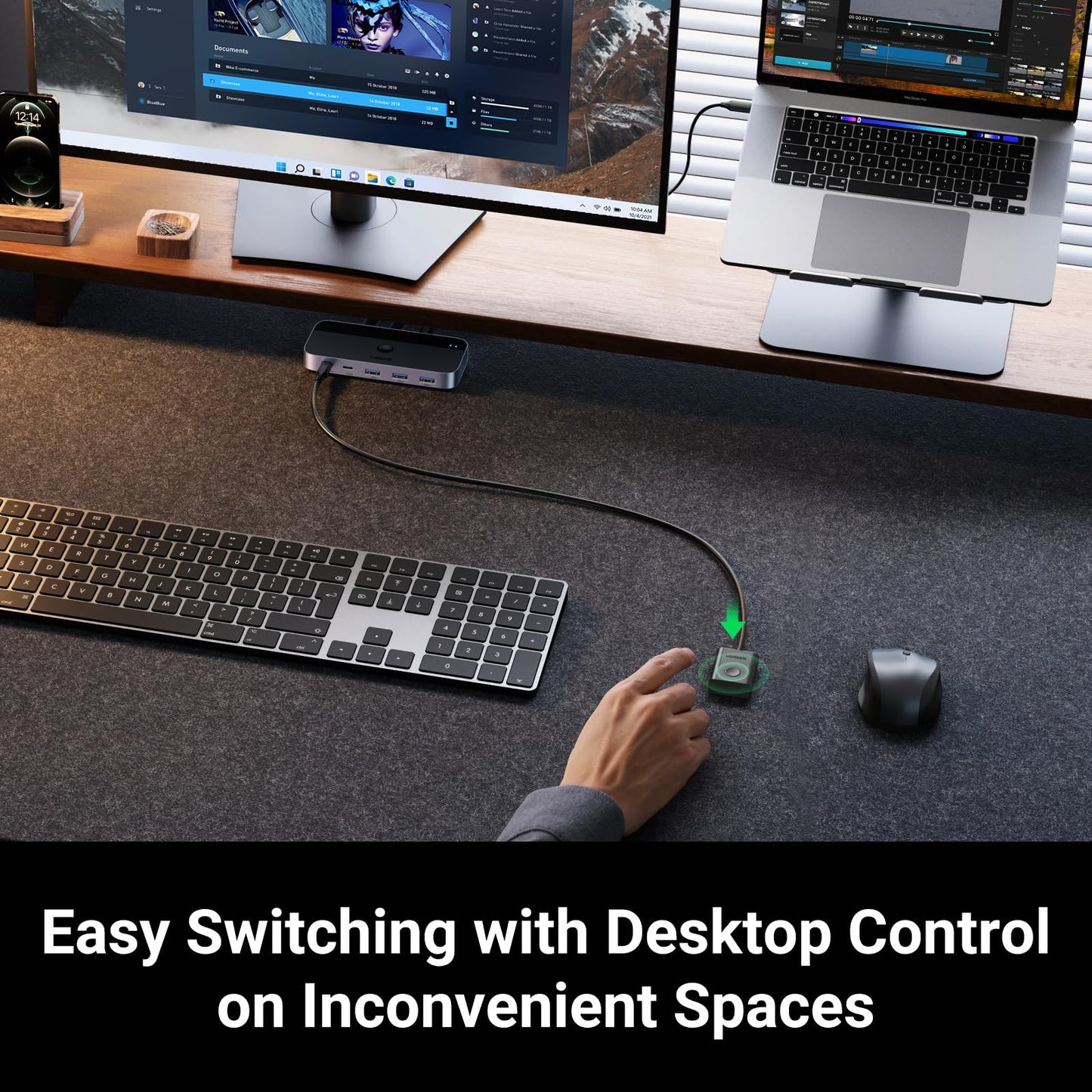Ugreen Usb 3.0 Switch 2 Computers Sharing Usb C & A Devices, 4 Port Usb Switcher Sharing Keyboard And Mouse, Printer/Scanner Usb