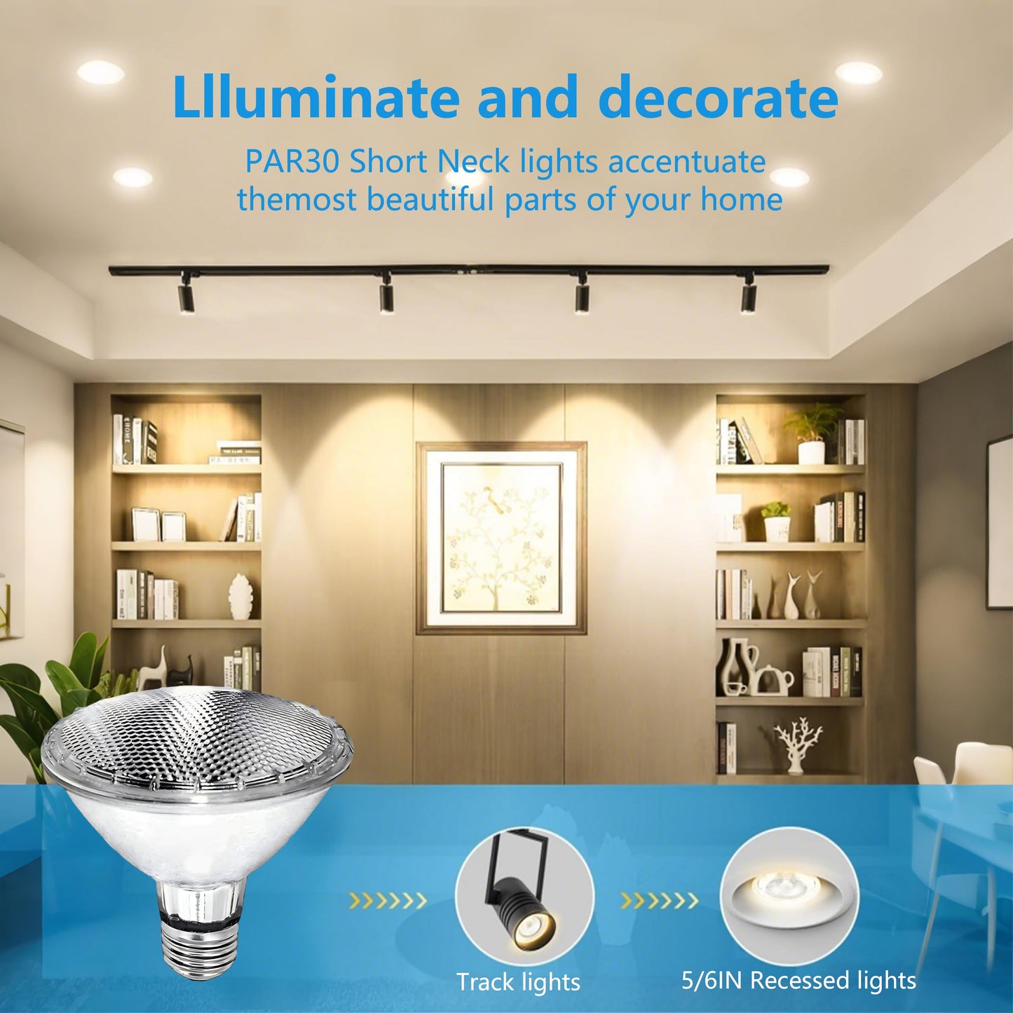 Misdood Par30 Short Neck Halogen Flood Light Bulbs  120V 75W Par30 Light Bulb  Dimmable  High Output  E26 Medium Base  2700K Warm Lighting  3000 Hours For Recessed Light Bulb(6 Pack)