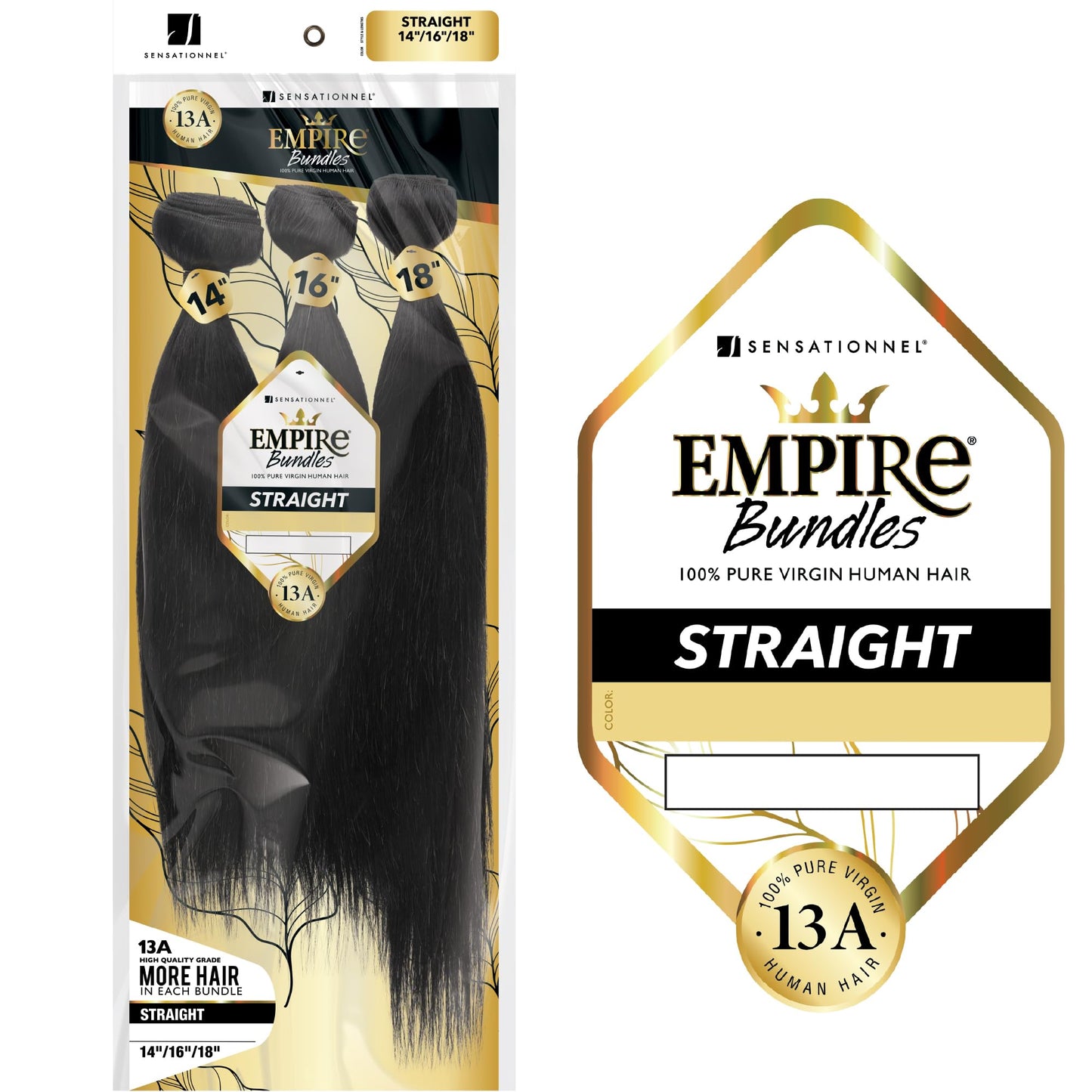 Sensationnel Empire bundles multi - straight 10a tangle shed free human hair for weaving and sew in styles (10 12 14 inch, 613 B