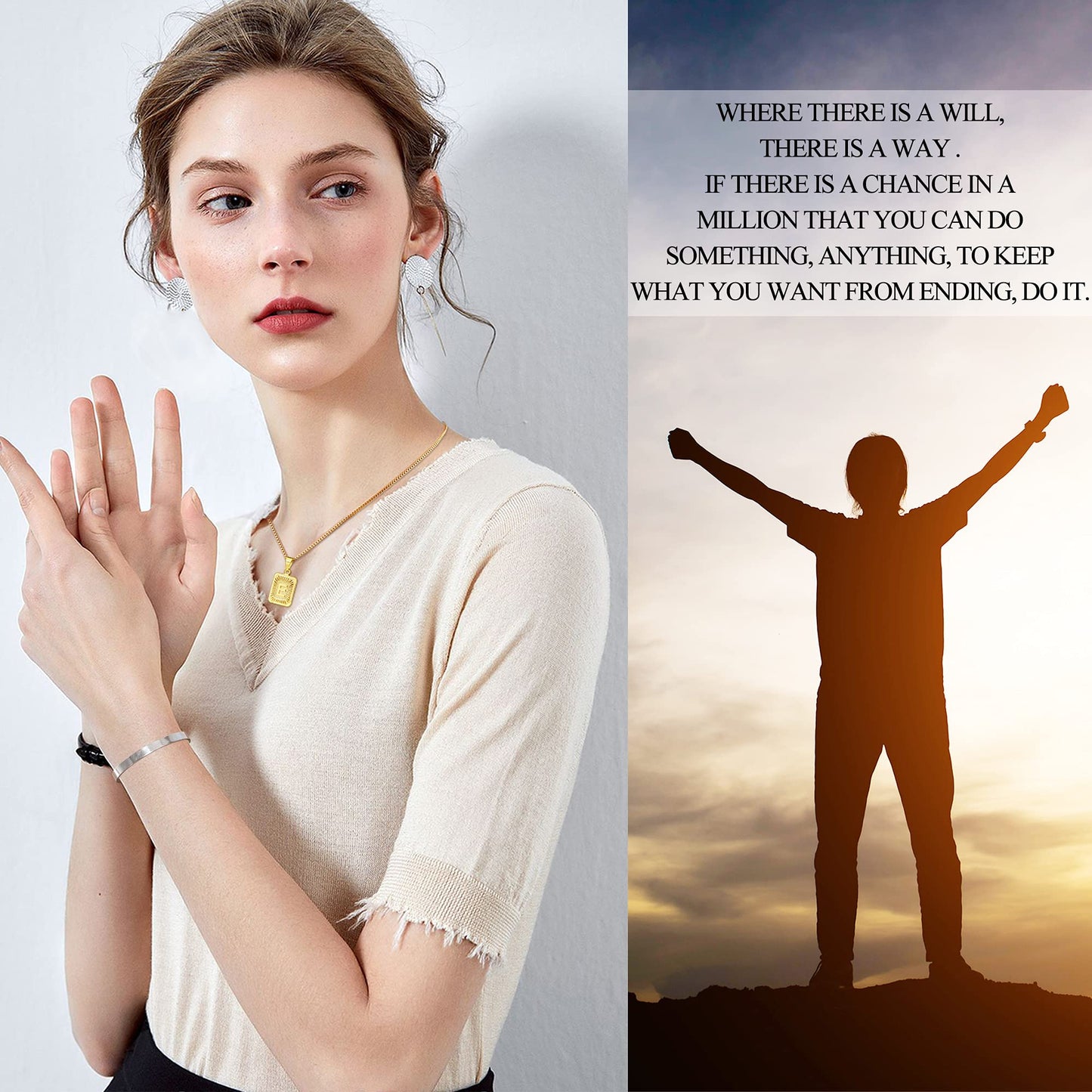 Gifts for Her Inspirational Bracelets for Women Teen Gifts Bracelet Motivational Quotes Engraved Cuff Bangle Stainless Steel Bir