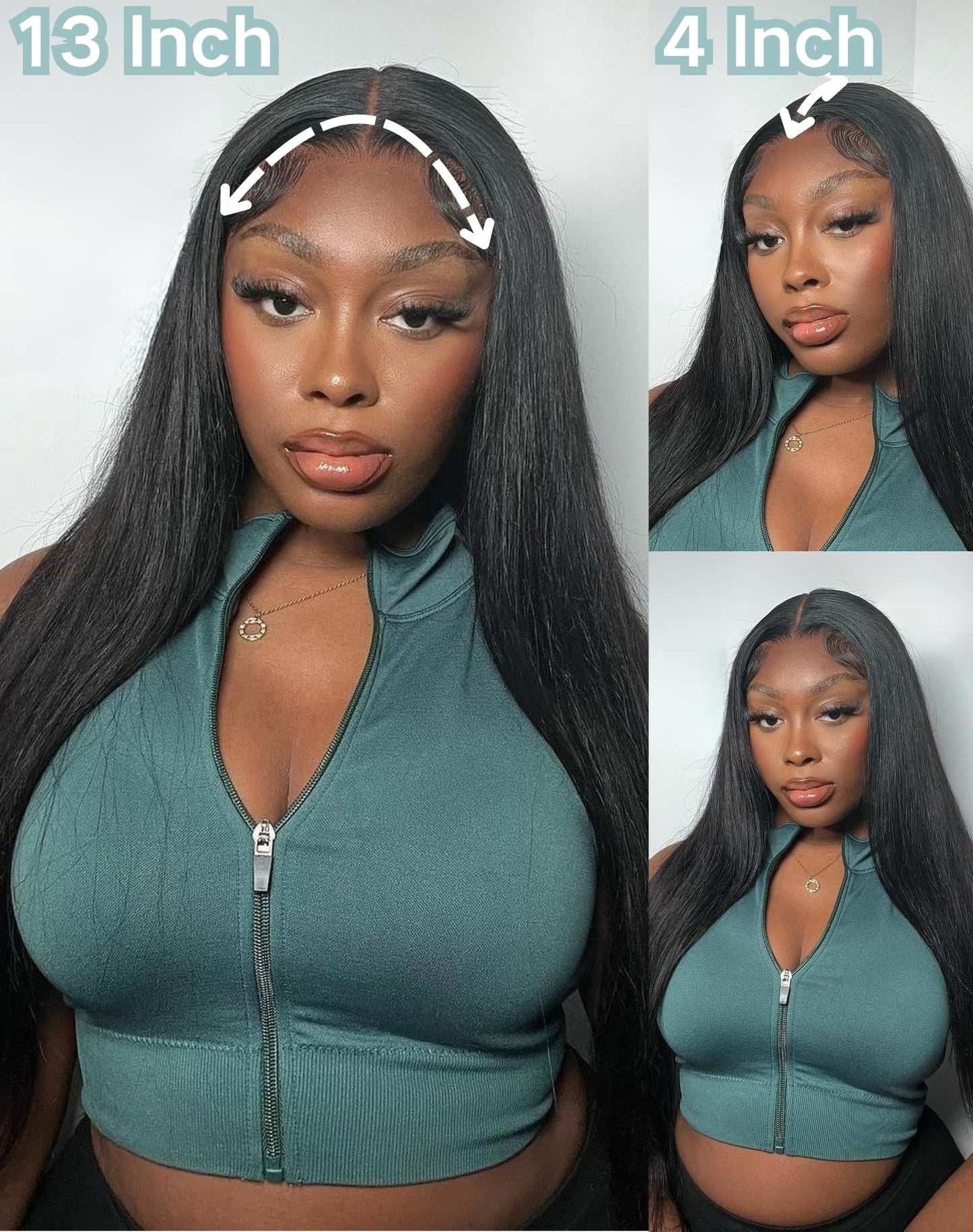 Amyes Straight Lace Front Wigs Human Hair Pre Plucked 13x4 HD Lace Front Wigs 200% Density Glueless Wigs for Black Women Natural
