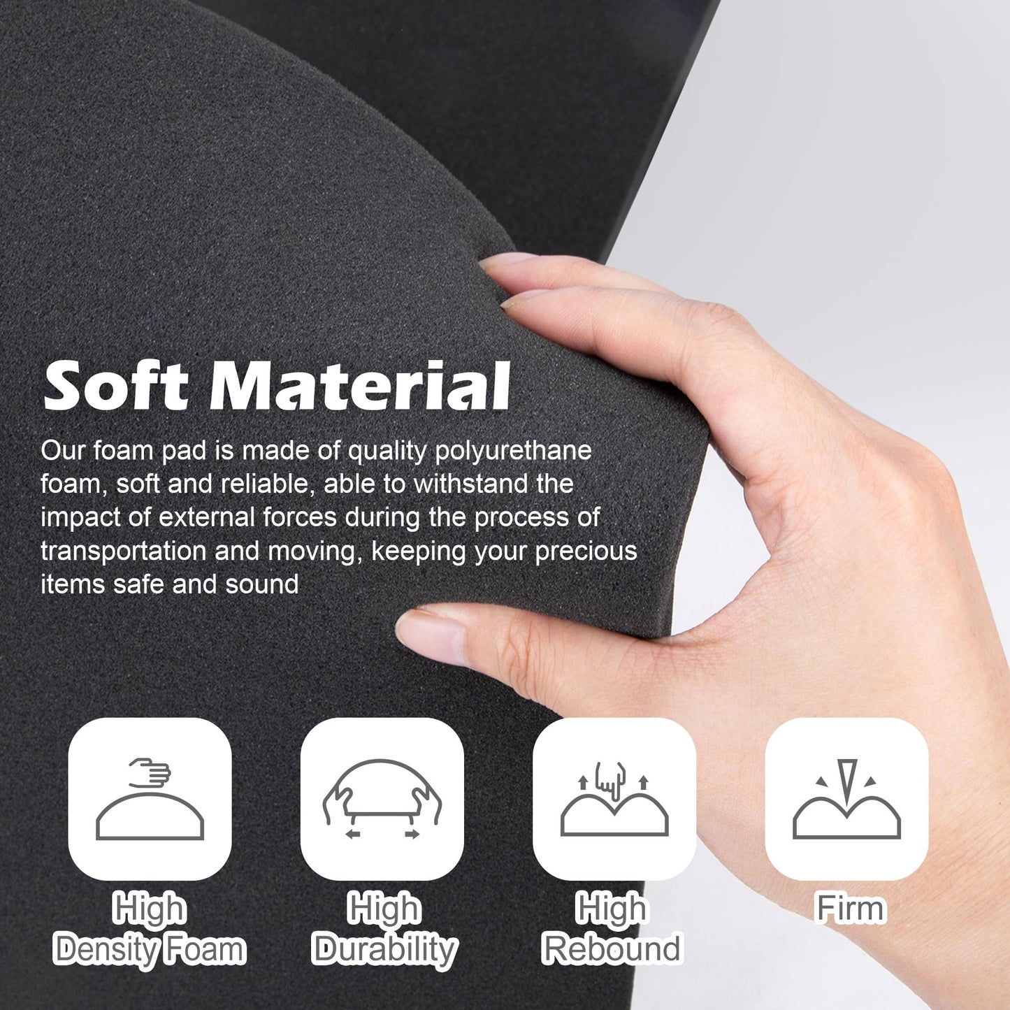2 Pcs Polyurethane Foam Sheet- 16 x 12 x 1.5 Inch Cuttable Foam Inserts for Cases- Packing Foam Pads for Toolbox Camera Storage and Crafts
