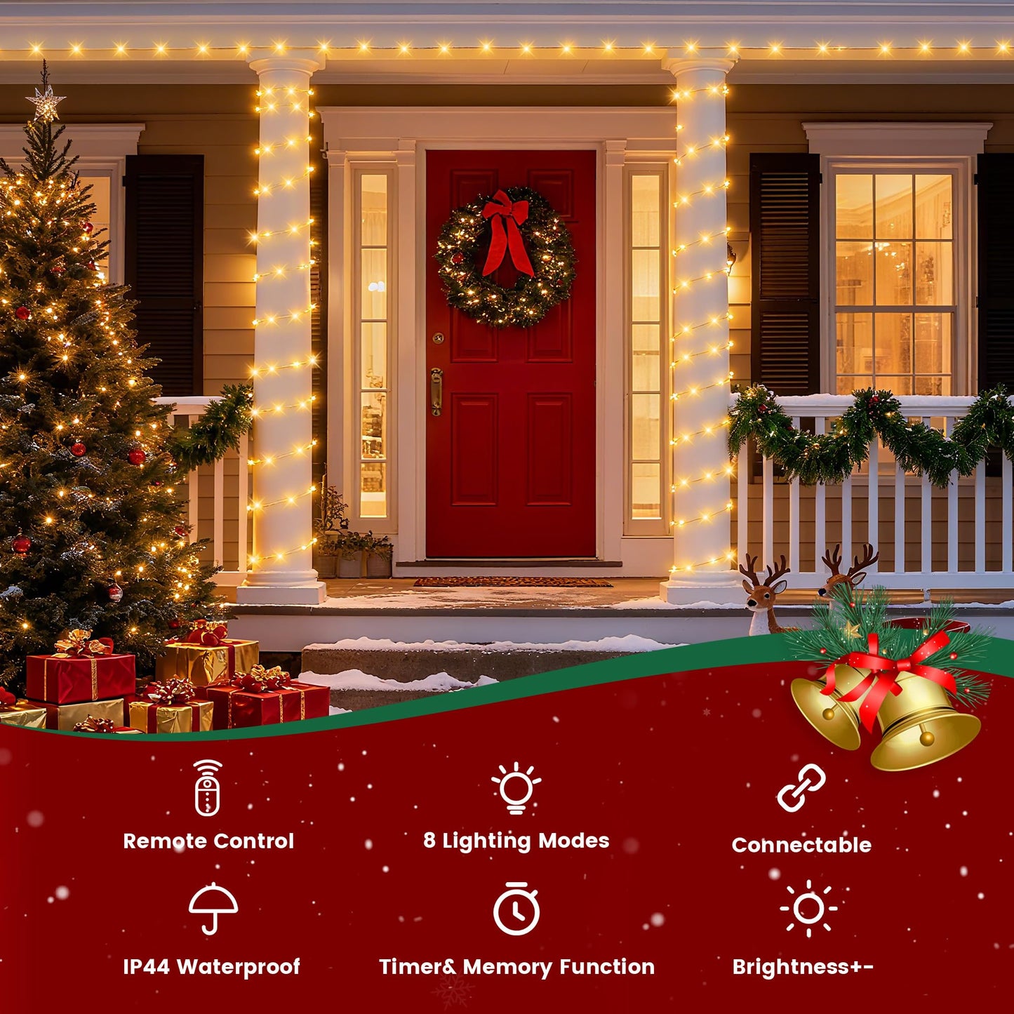 Banbanjo Christmas String Lights Indoor Outdoor Clear Wire  500 Led 164Ft Warm White Christmas Lights Outdoor For Bedroom 8 Mode  Twinkle Fairy Light Plug In For Home Wedding Tree Yard Patio Decor