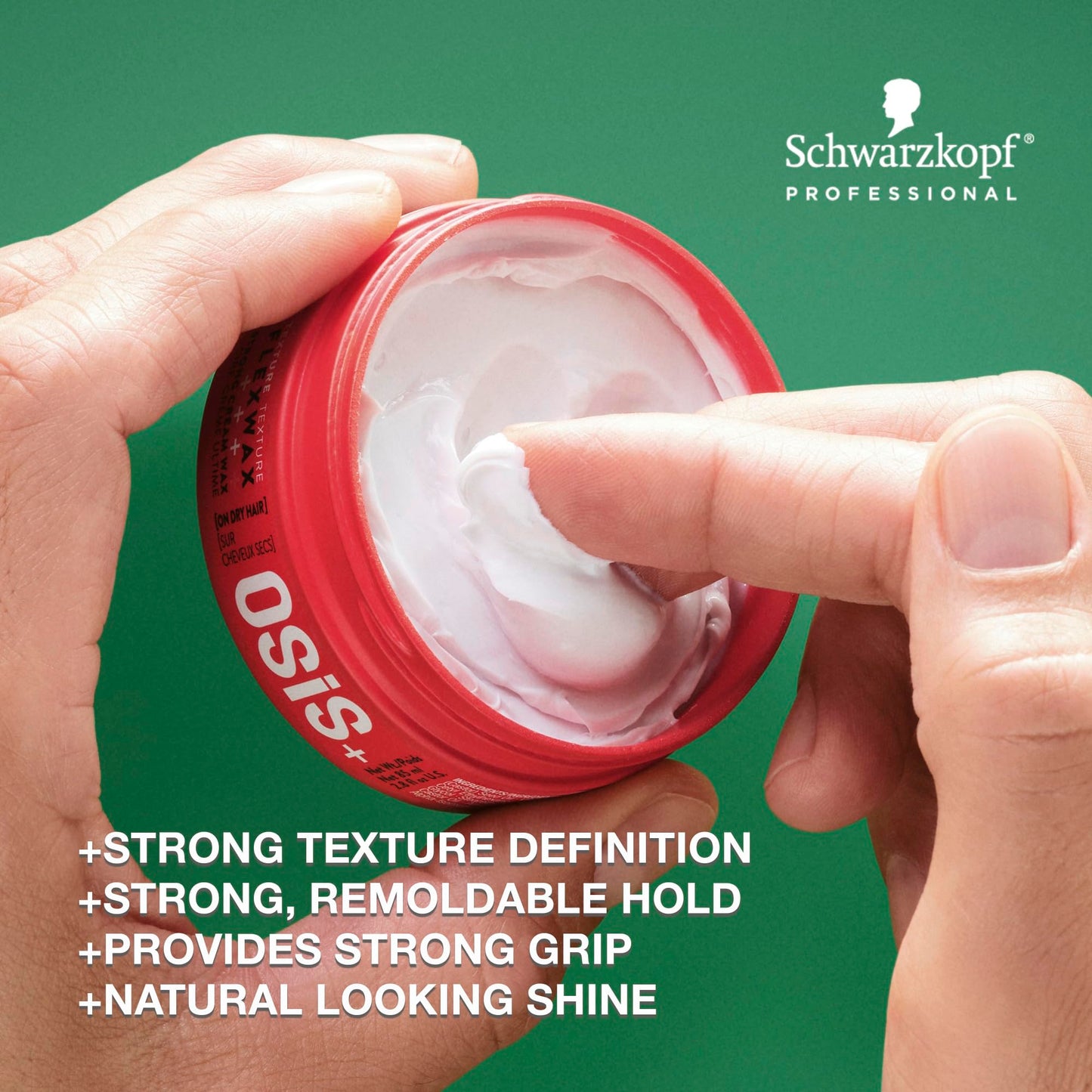 OSiS+ Flexwax, 2.8 oz (2 Pack) - Ultra Strong Cream Wax - Long-lasting Hold for Creative Hair Styling - Moldable Texturizing Pro