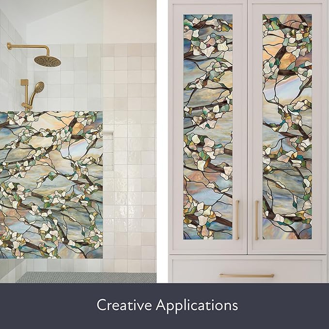 Artscape Sunset | Privacy Window Film with Vibrant Colored Pattern | Non-Adhesive & UV Protection | Easy to Apply & Removable | 24 x 36 Inches | Made in USA