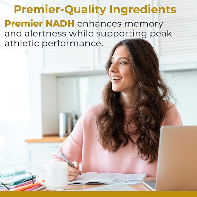 Premier Research Labs NADH - Supports Alertness, Energy & Athletic Performance - Memory Support Dietary Supplements - for Brain Health - Pure Vegan - 30 Plant-Source Capsules