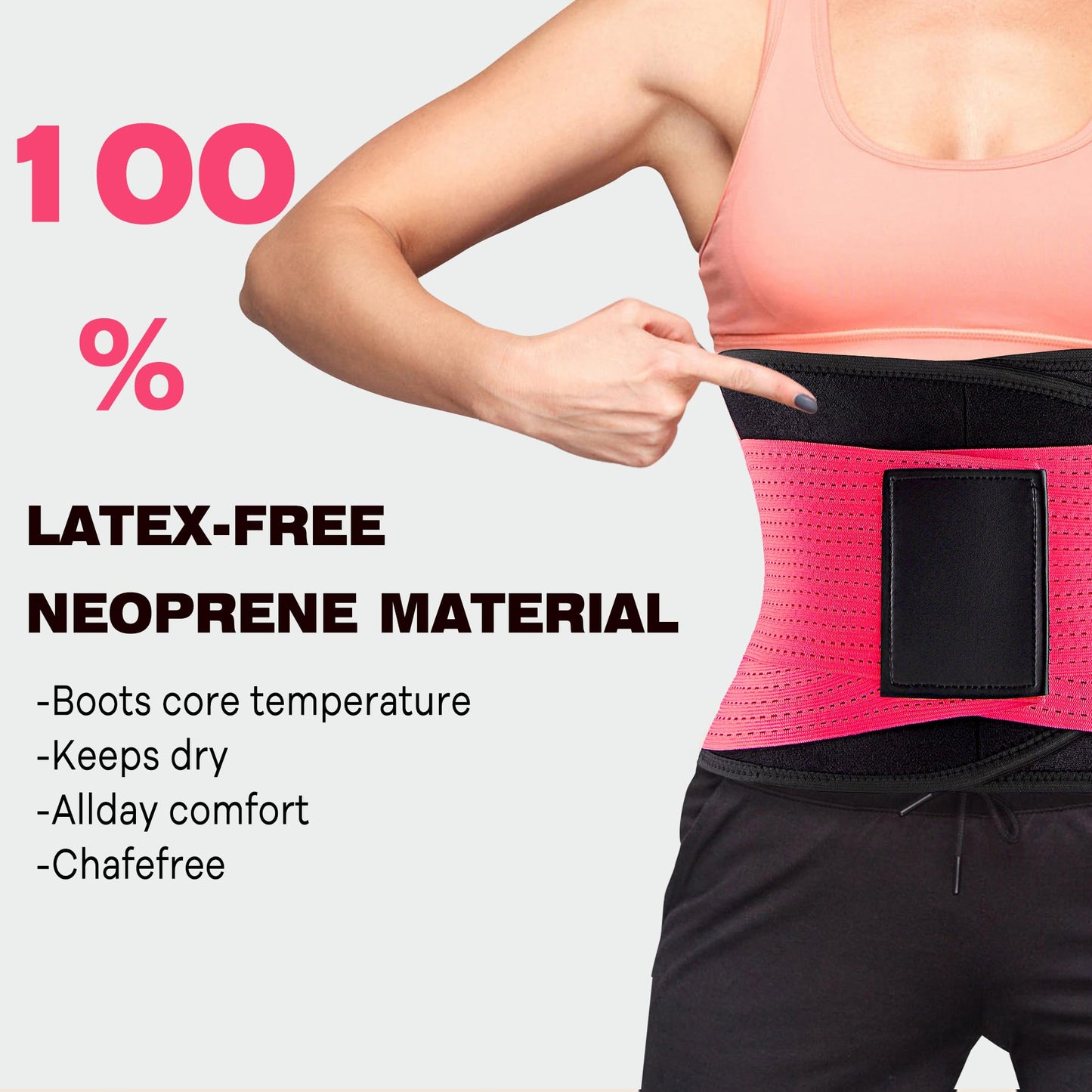 VENUZOR Waist Trainer Belt for Women - Waist Cincher Trimmer - Slimming Body Shaper Belt - Sport Girdle Belt (UP Graded)(Hot Pink,Large)