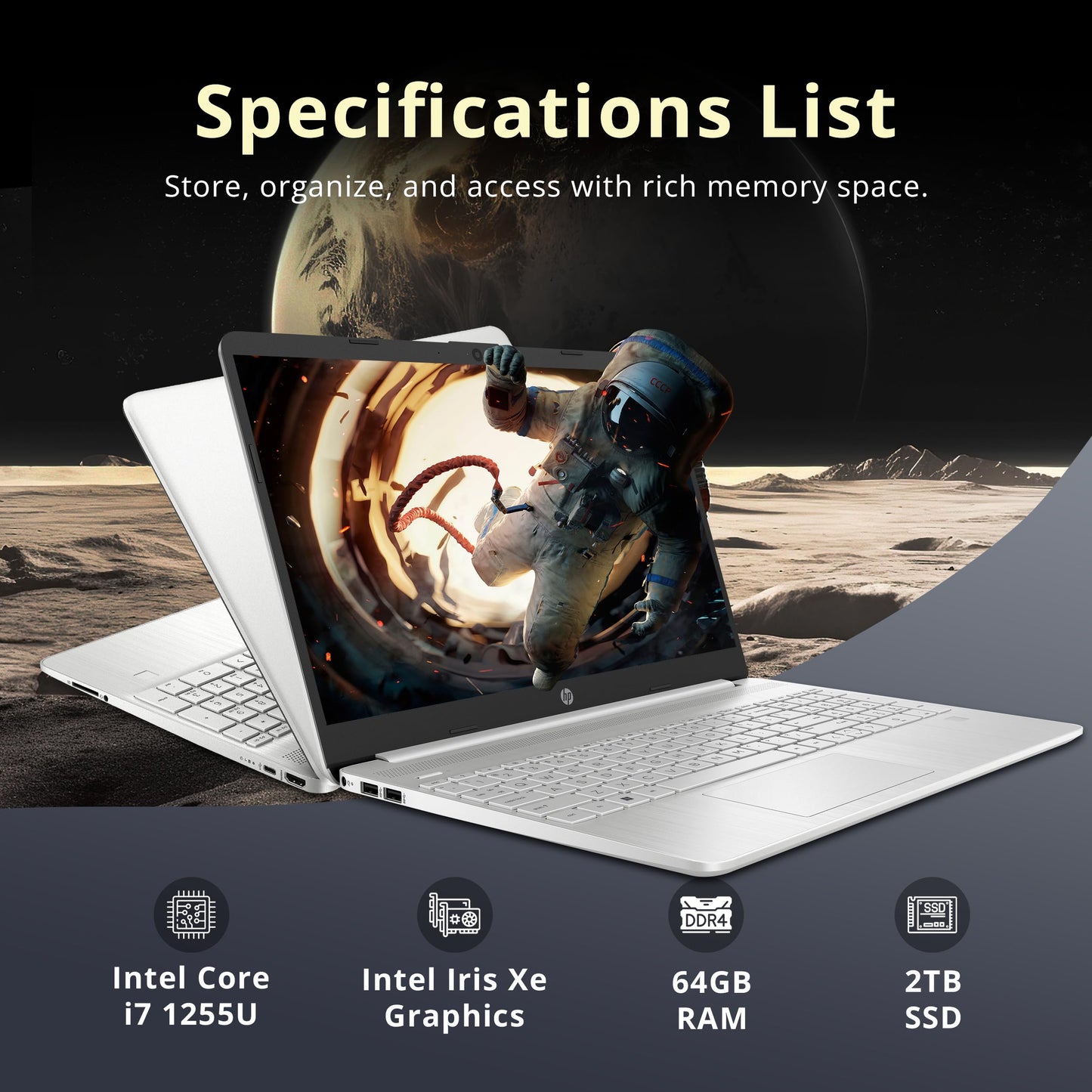 Hp 15.6 Fhd Touchscreen Business Laptop, Intel I7-1255U, 64Gb Ram, 2Tb Pcie Ssd, Intel Iris Xe Graphics, Num Pad, Webcam, Window