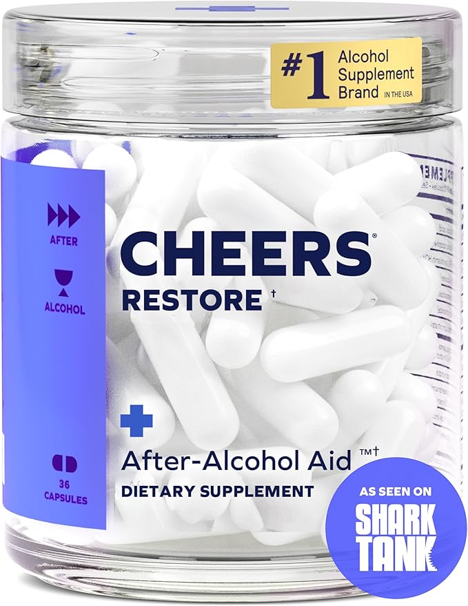 Cheers Restore | Supplement with DHM + L-Cysteine | Feel Better After Drinking & Support Your Liver | 12 Doses | Dihydromy...