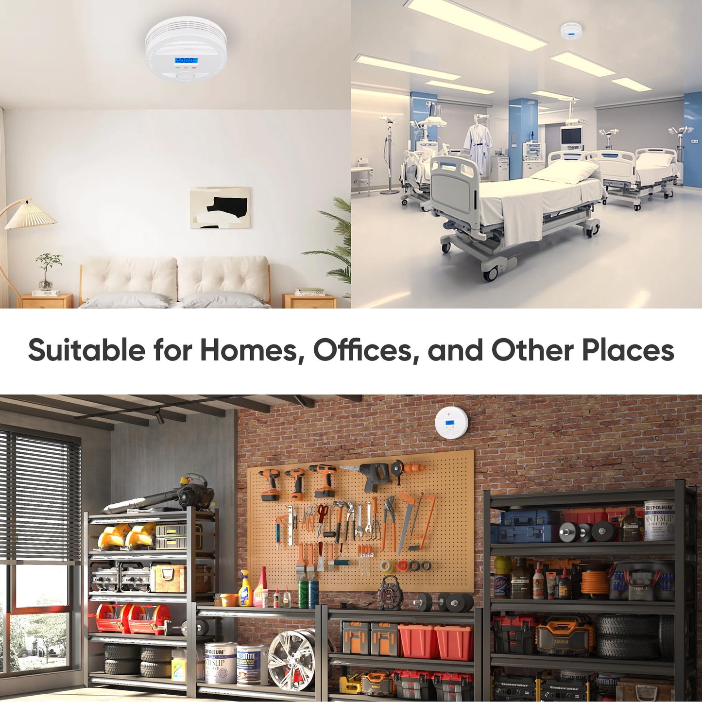 Interconnected Smoke and Carbon Monoxide Detector, 10-Year Battery Wireless Interlinked Smoke & CO Alarm with Dual Sensors, Home Fire & CO Safety Protection (6Pack)