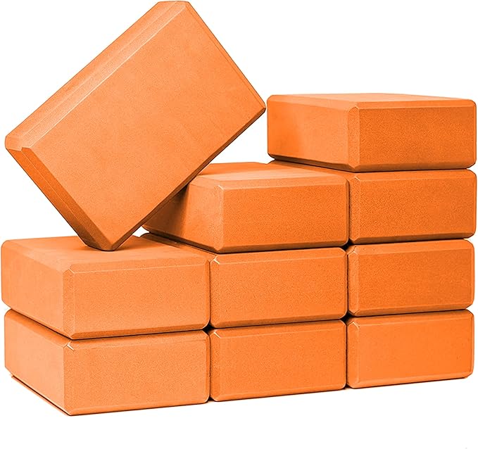 Hello Fit 3" Yoga Block, 10 Pack Bulk EVA Foam Yoga Blocks, Firm and Supportive Yoga Brick, Balance Foam for Stretching, P...