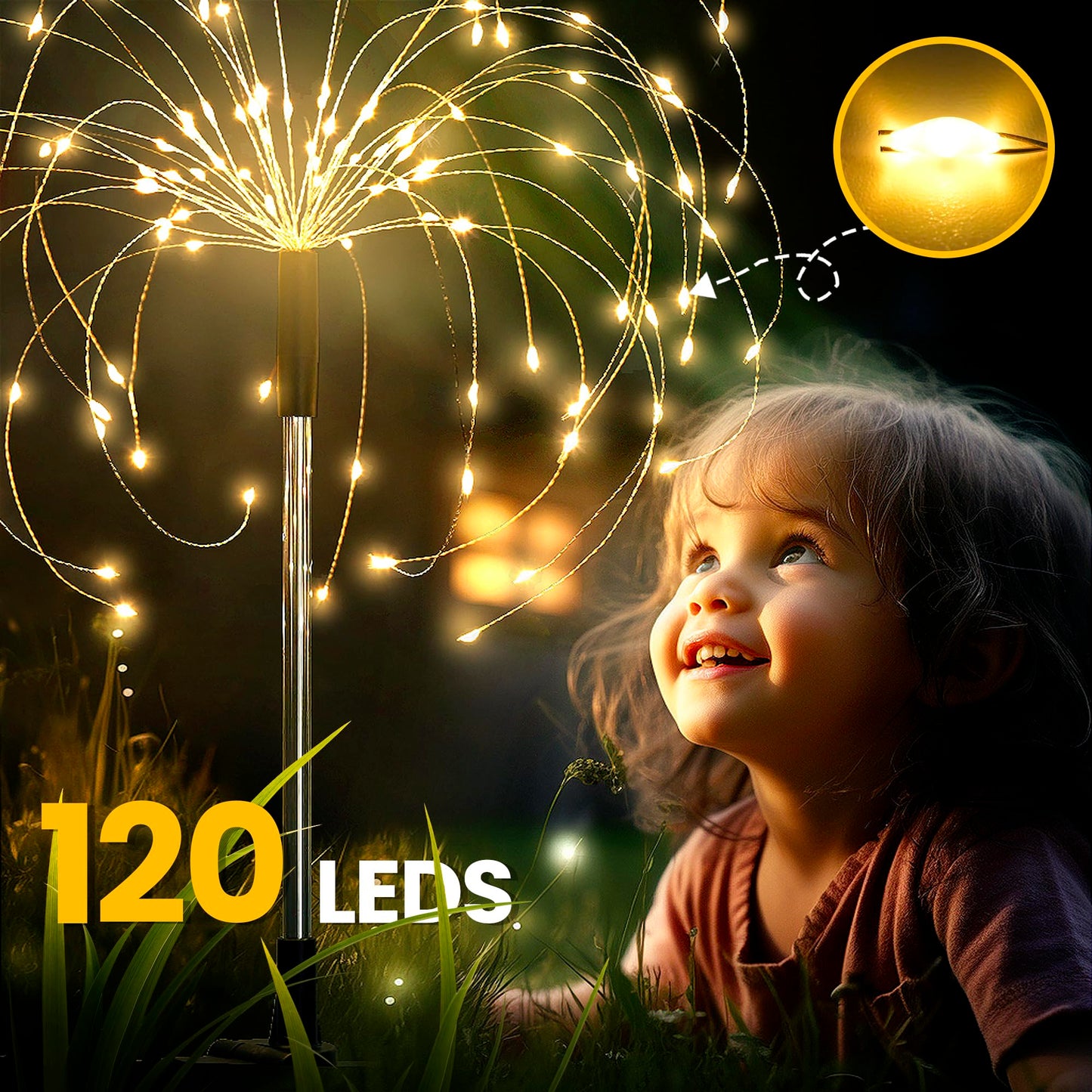 Gigalumi Solar Garden Lights 120 Led Warm White 8 Pack Outdoor Decorative Lighting For Yard Patio Flowerbed Model 9190