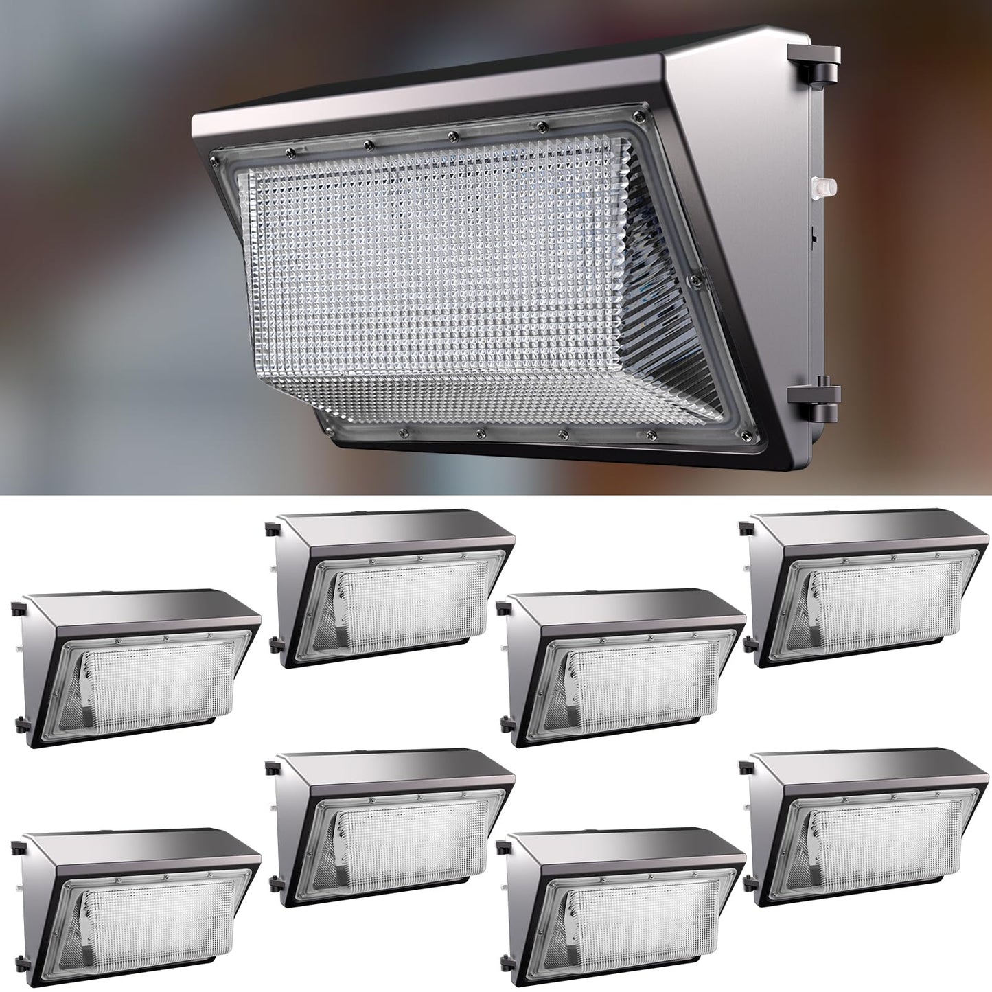 Lightdot 8Pack 120W Led Wall Pack Lights  100-277V Dusk To Dawn Photocell  18000Lm(150Lm/W) 5000K Ip65 Waterproof Outdoor Exterior Lighting  Energy Saving  Etl | 5-Year Warranty(Height:8~18Ft)