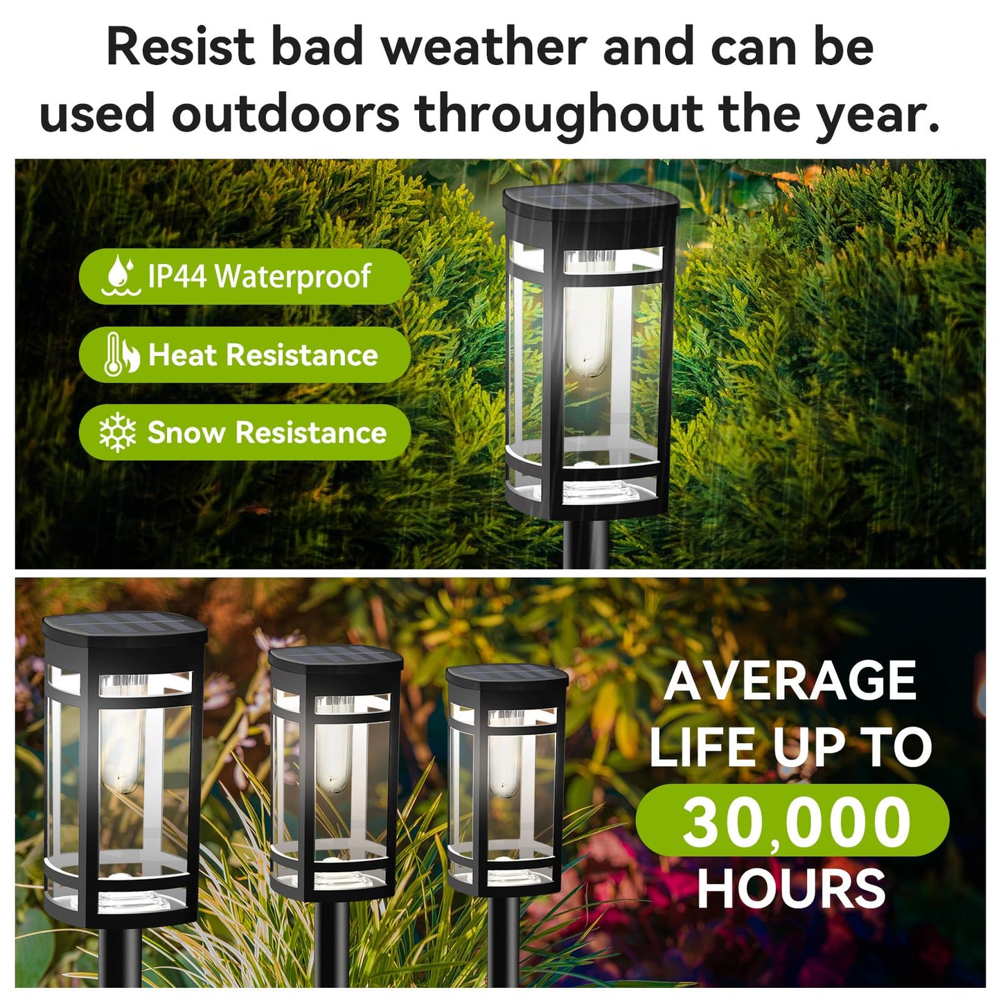 Excmark 8 Pack Solar Lights Outdoor Waterproof For Garden Pathway Walkway Driveway Yard Lawn Decorative Landscape Lighting. (Cool White Light  8)