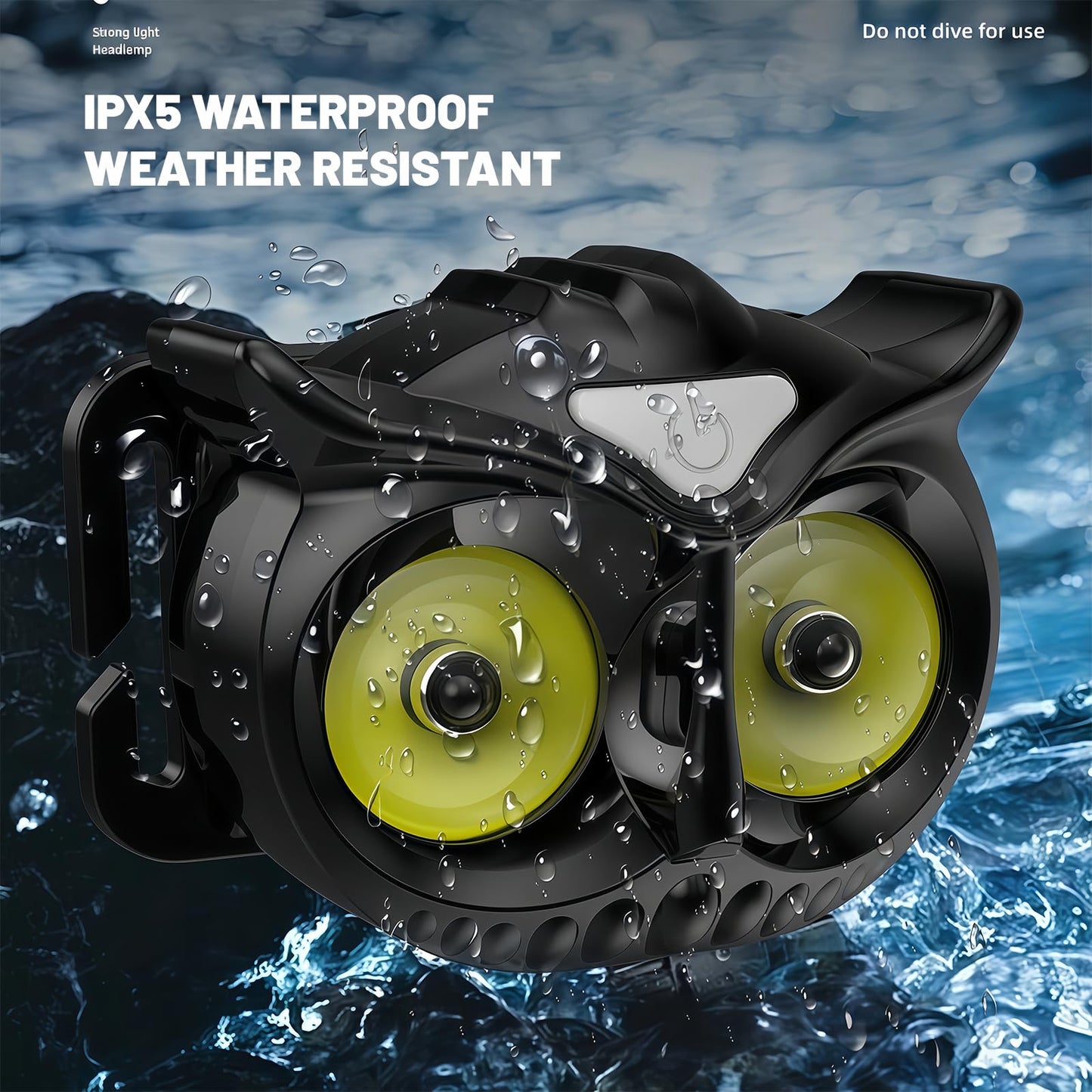 Kpkjoo  Owl Headlamp Ultra-Bright Compact And Lightweight  Three-Gear Lighting Mode  Available For Hiking  Camping  Night Riding And Patrolling