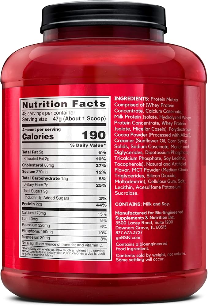 BSN SYNTHA-6 Whey Protein Powder, Micellar Casein, Milk Protein Isolate Powder, Chocolate Cake Batter, 48 Servings (Package May Vary)
