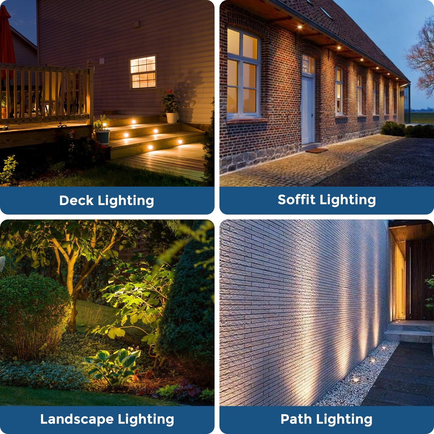 Gardencoin Recessed Led Deck Lights  Heavy Duty Soffit And Stair Lighting Outdoor  1W 12-24V Low Voltage Landscape In Ground Well Light  Underwater Light Ultra Waterproof  Dimmable(3000K-6Pack)