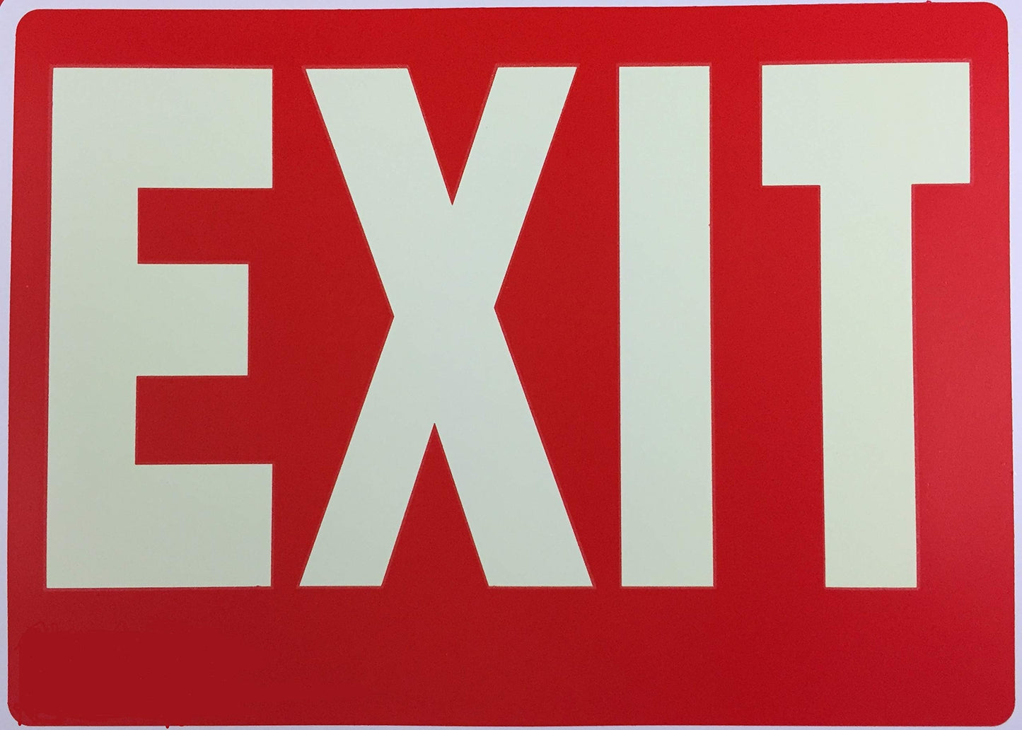 Natraco Glow-In-The-Dark Exit Sign, 12X8 Inches, 2 Pack, Green/Yellow-Green, Photoluminescent Safety Sign