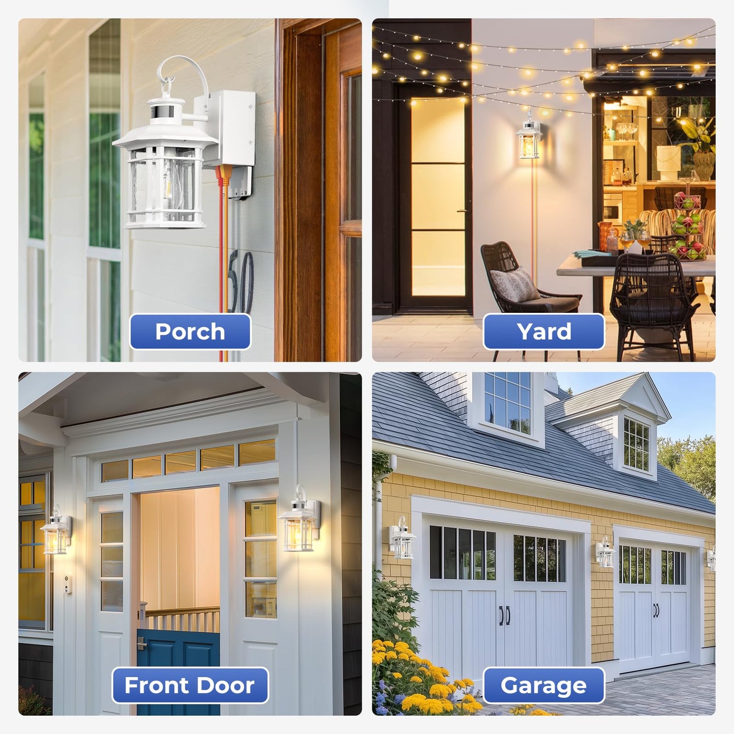 Opaxis White Outside Lights For House With Gfci Outlet  3 Modes Motion Sensor Porch Light With Outlet  Aluminum Dusk To Dawn Exterior Lighting Fixtures  For House  Porch  Garage