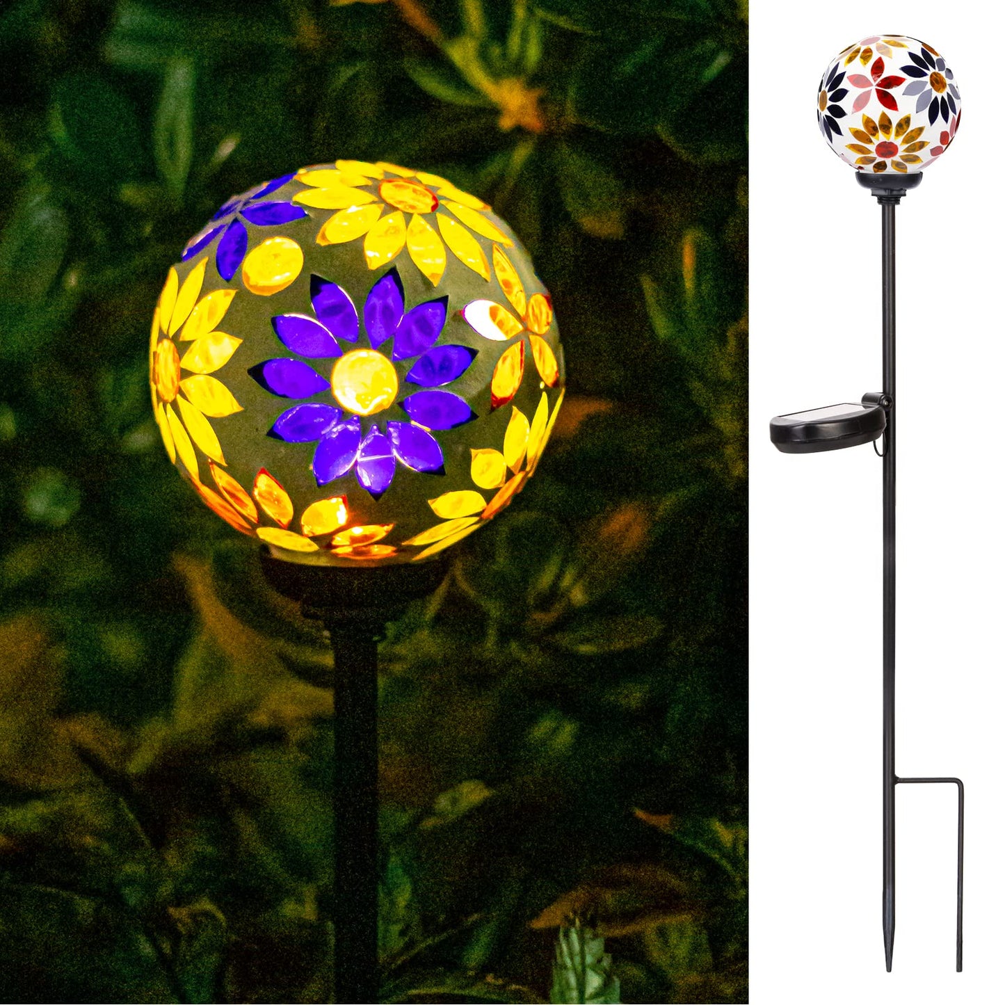 VCUTEKA Solar Garden Lights, Waterproof LED Stake Light for Landscape Pathway, Multi-2, Model B0B3LPNMFJ