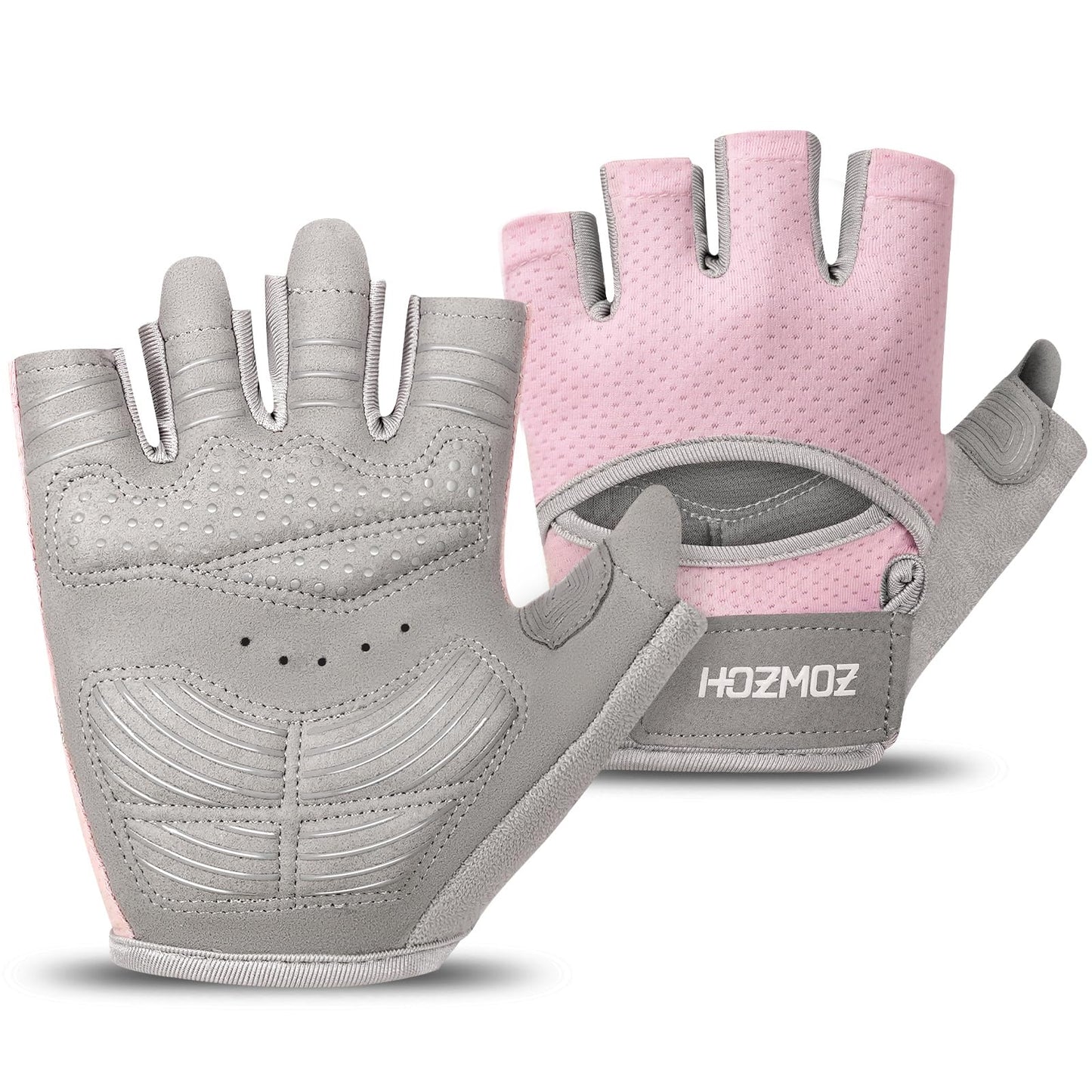 HOZMOZ Ventilated Weight Lifting Gloves, Thick Padded Workout Gym Gloves with Full Palm Protection & Grip & Shock Absorption for Women & Men's Fitness Exercise Training