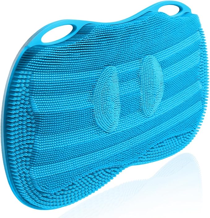 Kalolary Silicone Shower Foot Scrubber Mat, Large Foot Scrubber in Shower with Non Slip Suction Cups Foot Cleaner Brush to...
