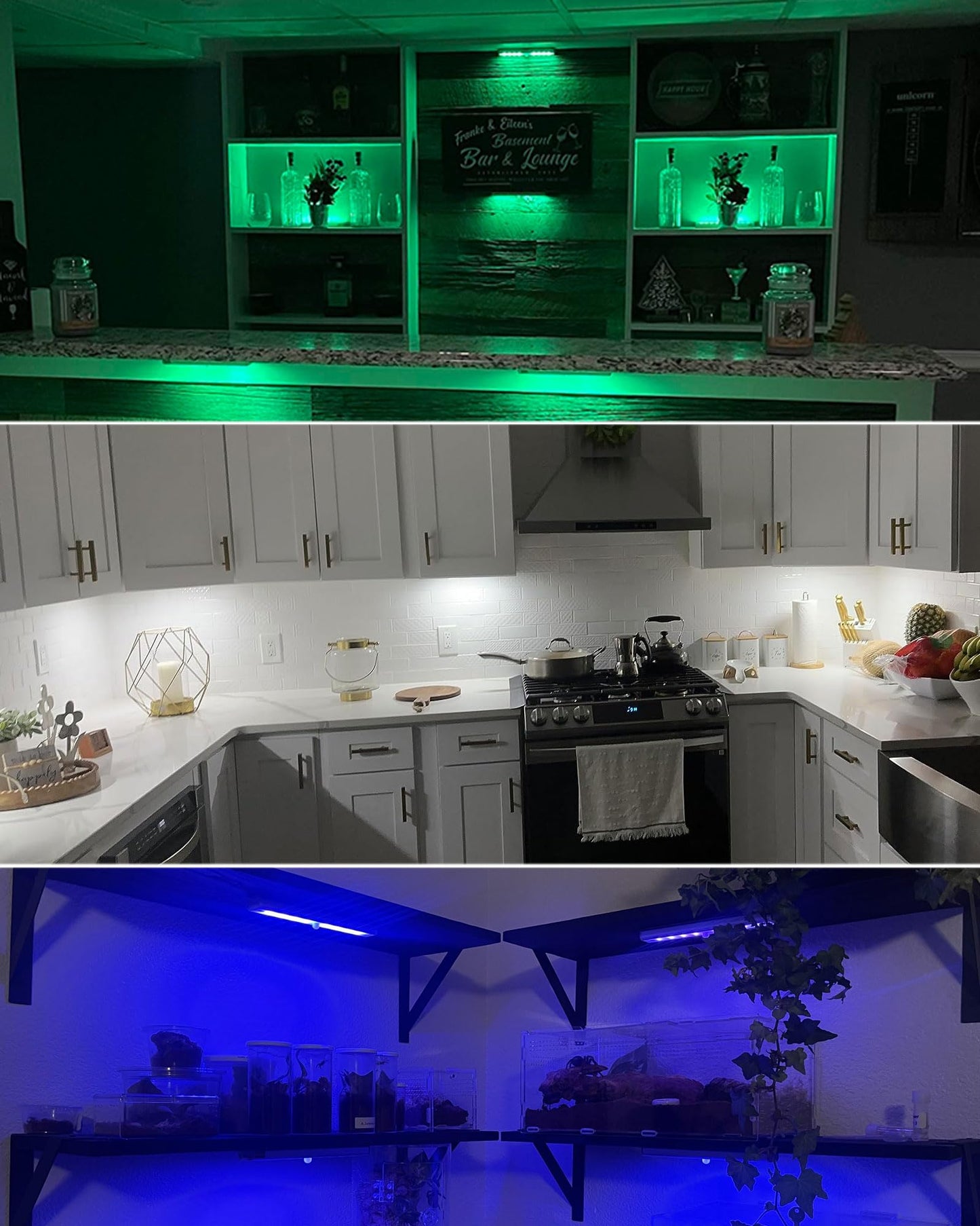 SZOKLED Under Cabinet Lighting 48-LED Wireless Rechargeable RGB Lights, Model RD10-6, White, 6 Pack for Kitchen and Closet