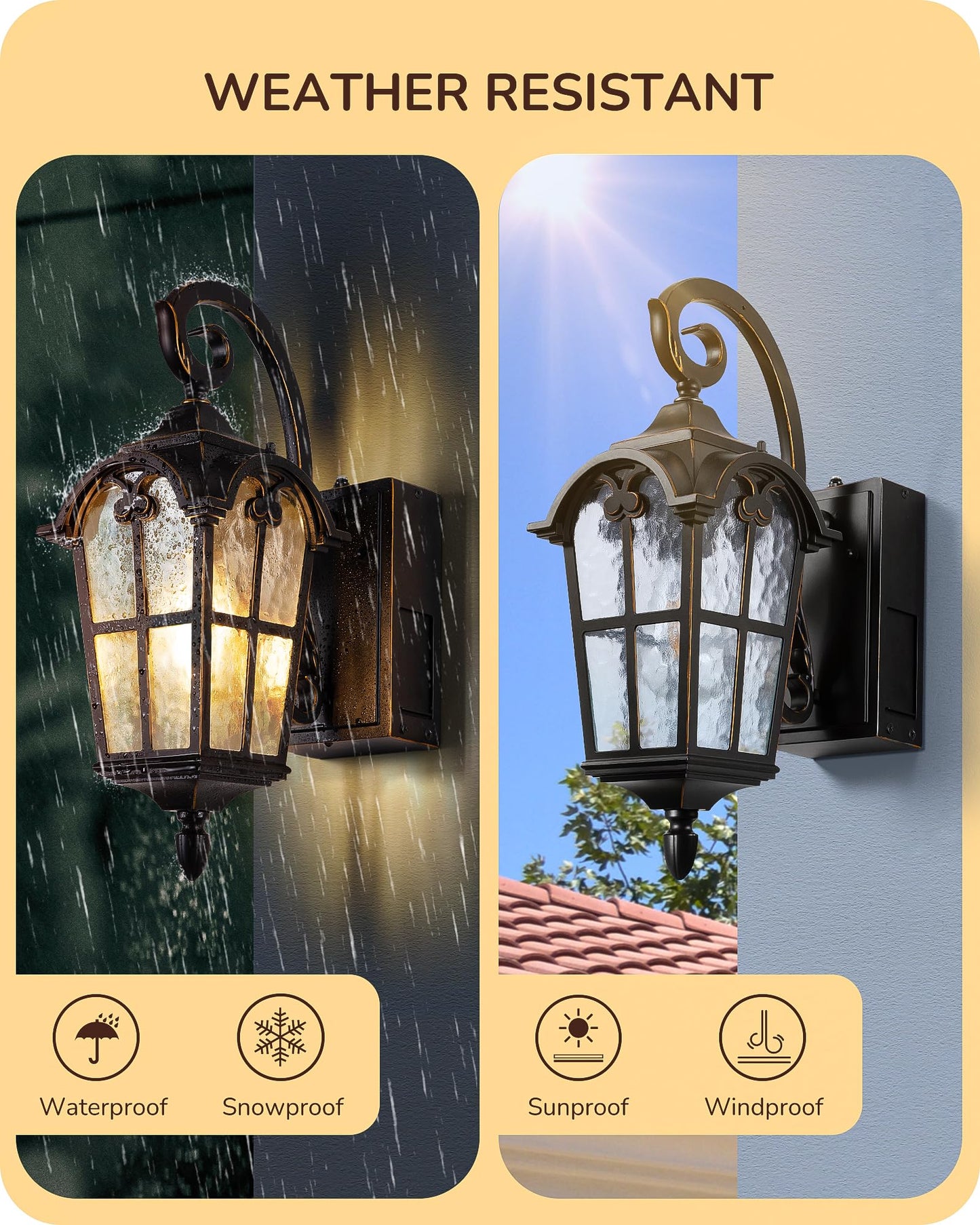 Edishine 2 Pack Dusk To Dawn Outdoor Wall Lights  Porch Lights With Gfci Outlet  Retro Black Outdoor Wall Lantern  Waterproof Outside Exterior Light Fixture For Front Door  Patio  Garage  E26 Socket