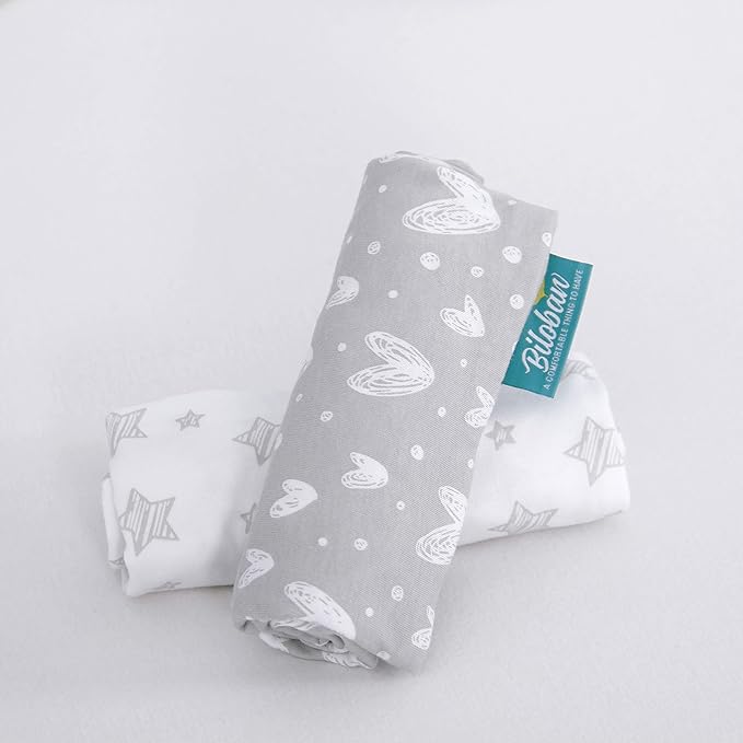Bassinet Sheets Fit for Simmons Kids by The Bed City Sleeper Bassinet(Twins), Moses Basket and Hospital Bassinet, 100% Cotton, 2 Pack, Gray and White Print