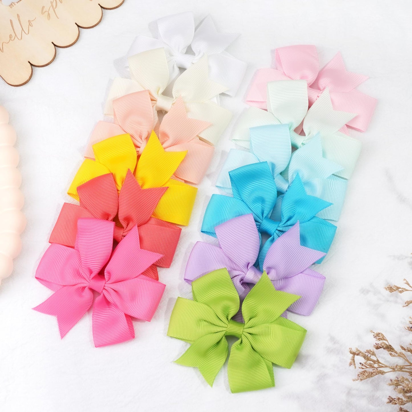 C?LOT 80 Pcs 3.5 Inch Boutique Grosgrain Ribbon Pinwheel Hair Bows Alligator Clips For Girls Toddlers Accessories Teens Gifts In