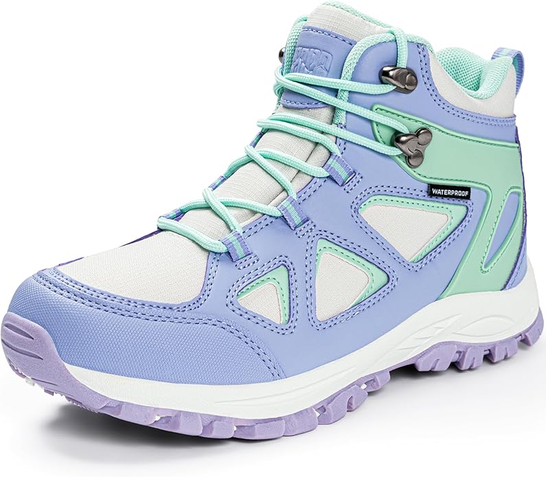 R CORD Kids Hiking Boots Waterproof Durable TPR Ankle Support Boots Breathable Trekking Shoes Non-Slip Outdoor Sneakers fo...