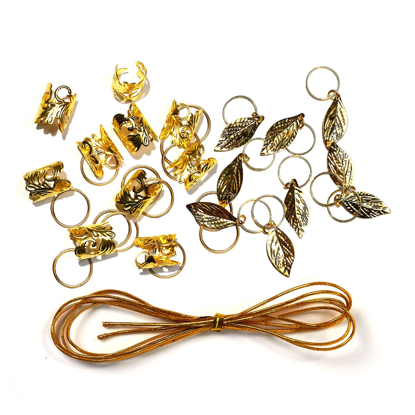 RED by Kiss Dreadlock Jewelry Complete Kit Braid Charms Hair Cuffs Hair Rings Metallic Cord for Women Hair Decorations (Kit 4)