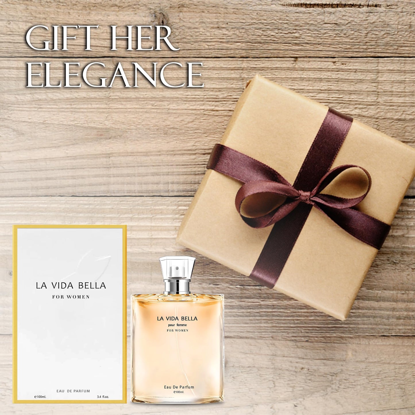 AFLUXE La Vida Bella Women Perfume–Bold & Sophisticated Scent Eau De Parfum With Citrus,Spice,And Woody Notes Long Lasting Natural Spray Fragrance 3.4 Fl Oz