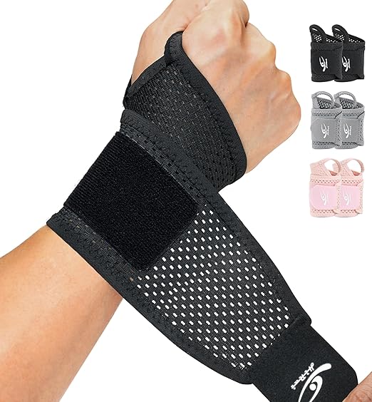 HiRui 2-Pack Ultra-Thin Mesh Wrist Wraps - Breathable, Adjustable Wrist Support for Workouts & Daily Use - Unisex Wrist Br...