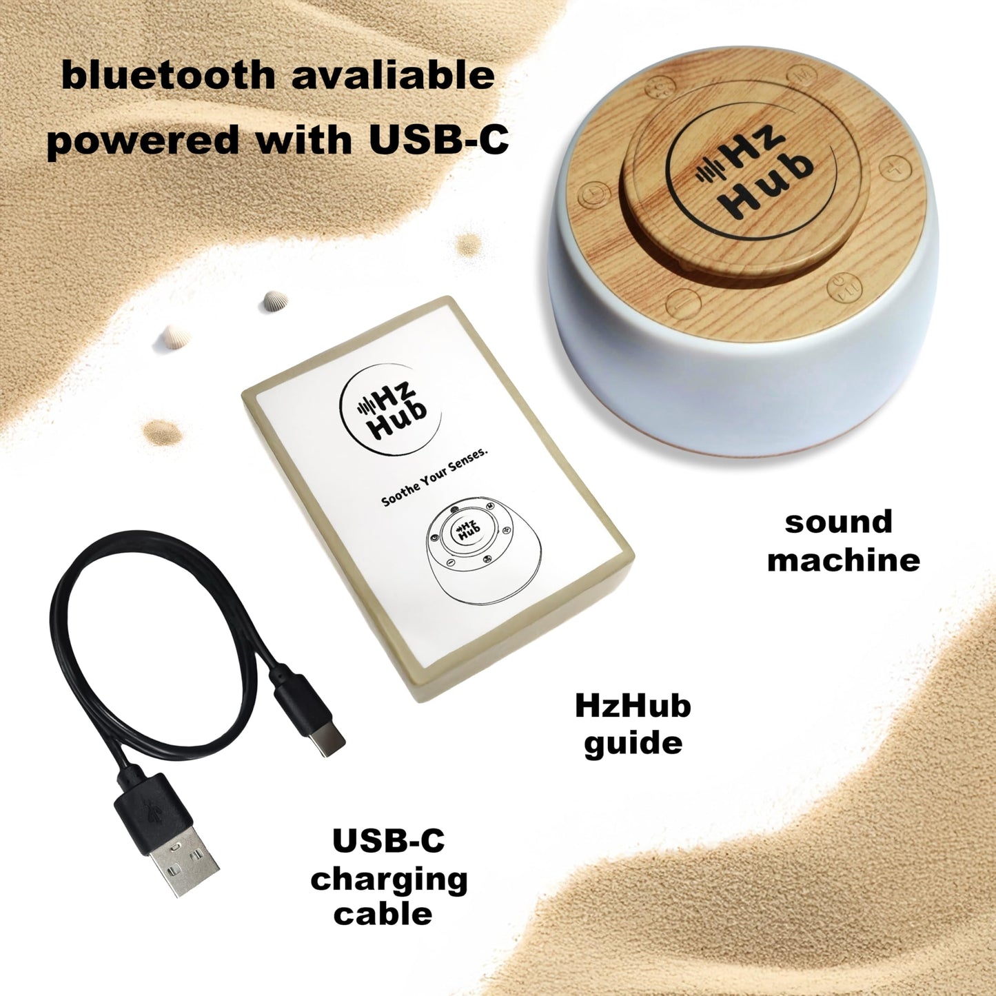 Hz Hub Solfeggio Hertz Frequency Vibrational Sound Healing & White Noise Portable Sound Machine. Meditation/Sleeping/Yoga/Study/Relaxing 15 Calming Sounds. Frequency Generator for Healing.
