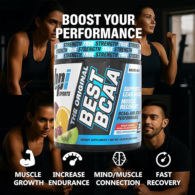 BPI Sports Best BCAA - Building Blocks of Protein and Muscle - Post-Workout Recovery - Weight Loss Support - Fruit Punch, 30 Servings, 300 grams